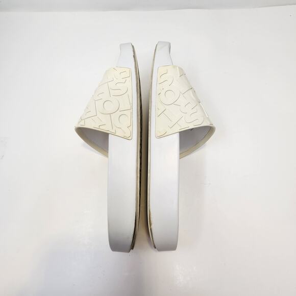 Tory Sport White Cream Embossed Logo Slide Women Size 9M Tory Burch Casual Shoe - Picture 7 of 8